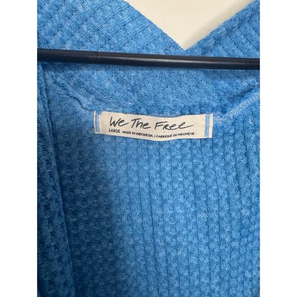 We The Free Westend Thermal Top Large Oversized Kangaroo Pocket Blue - Picture 5 of 7